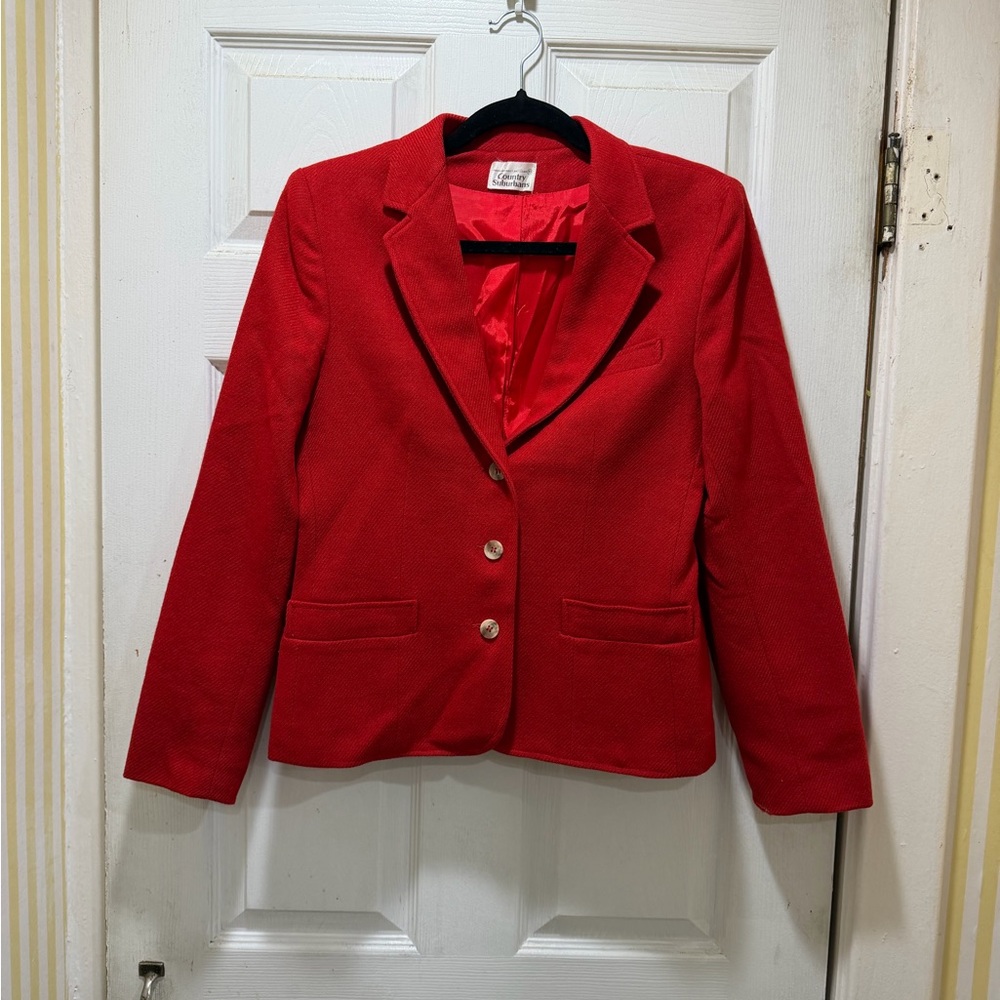 Chic Red Women's Blazer